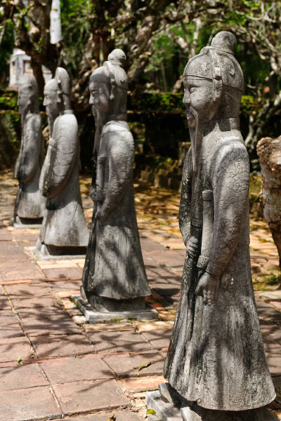 Statues of mandarins in the stele court of the tomb of Tu Duc