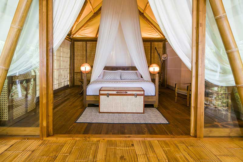 Bamboo-led design at Bawah Island – photos are via Vacations & Travel Magazine